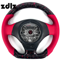 Volant personnalisé en cuir perforé rouge, en fibre de carbone forgée, avec LED pour BMW E36 E63 E61 E90 E84 E46 E92 E71 E70 2010 2012