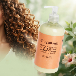 Après-shampoing rehausseur de boucles à la formule noix de coco et hibiscus avec huile de Neem pour cheveux bouclés épais et soin hydratant - Product Image 1