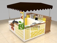 Kiosque alimentaire personnalisé pour centre commercial, stand de churros, comptoir de vente de snacks avec toit en tente pour la zone alimentaire du centre commercial