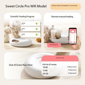 Mangkuk anjing/kucing dengan enam pengaturan makanan jarak jauh, mangkuk anjing/kucing cerdas penggunaan wi-fi otomatis mendukung WiFi - Product Image 3