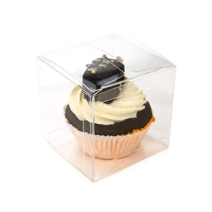 Enkele Cupcake Doos En Verpakking Kerst Mini Cupcake Plastic Container 4 Kop Plastic Cupcakes Container Verpakking