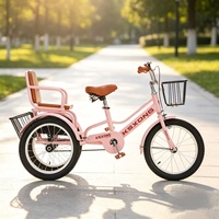 Tricycle pour enfants avec boîte de rangement arrière, double siège pour garçons et filles de 3 à 8 ans, vélo à pédales de grande taille en métal