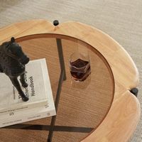 Table basse Senwell, style moderne élégant rétro, en bois massif et en fer, multifonctionnelle, écologique, meubles de salon