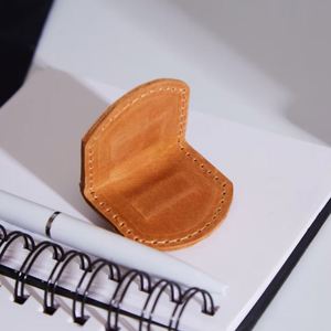 Genuine Leather Magnetic <b>Bookmark</b> with Pen Holder and Loop Reusable Modern Education Reading Accessories - Product Image 4