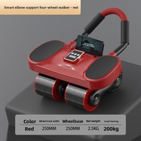 Roue abdominale EVA avec support coudes et retour automatique, conception légère à quatre roues pour le renforcement abdominal et les exercices de sit-up à domicile
