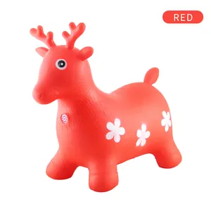 Customized animal hopper PVC kids inflatable music bounce toy deer