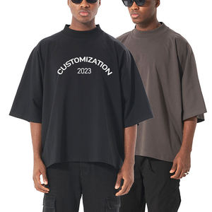 เสื้อยืดโอเวอร์ไซส์ทรงบ็อกซี่ คอโอ ผ้าคอตตอน 100% คุณภาพสูง ไม่มีตะเข็บ ถักทออย่างดี หนา 300 กรัม ยี่ห้อ <span class=keywords><strong>ESAN</strong></span> ทรงครอป สไตล์สตรีทแวร์ ผู้ชาย - Product Image 2