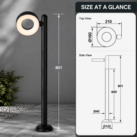 Lampadaire LED Moderne à Tête Annulaire 24W, Faible Éblouissement, pour Jardin, Aménagement Paysager Extérieur, Pelouse, Villa, Parc, Allée, Cour