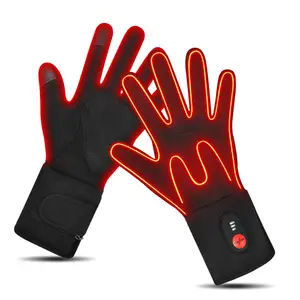 救世主男女通用加热充电触摸屏手套超薄电动冬季运动取暖器，带透气衬里和手掌护板