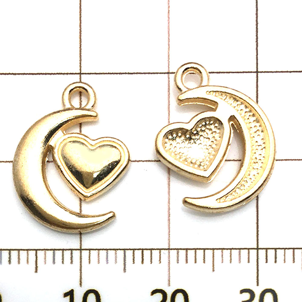 1 KC Gold Heart Moon - 1.4g - 13*17mm - 17681