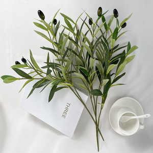 Rama de Olivo Artificial de Plástico, Bonsái de Hojas Verdes Densas, Planta en Maceta con Frutos, Estilo Nórdico, Resistente a los Rayos UV, para Pascua - Product Image 2