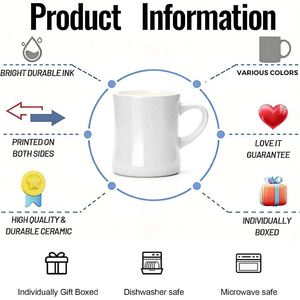 Cadeaux d'affaires personnalisables, nouvelle tasse à café en céramique blanche avec poignée, impression par transfert thermique, revêtement thermique, publicité personnalisée - Product Image 2
