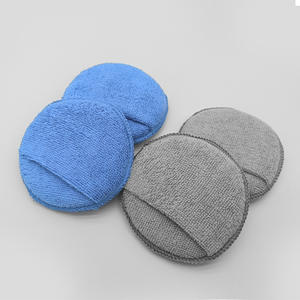 Esun bantalan aplikator serat mikro bulat bebas serat spons Yang dapat dicuci untuk membersihkan mobil poles dengan saku jari nyaman - Product Image 2