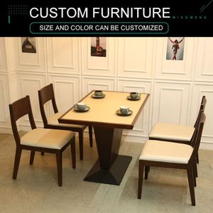 เก้าอี้และโต๊ะรับประทานอาหารแบบเรียบง่ายสไตล์ยุโรปสำหรับร้านอาหารพร้อมรายการราคาชุดโต๊ะอาหารสำหรับร้านอาหาร - Product Image 3