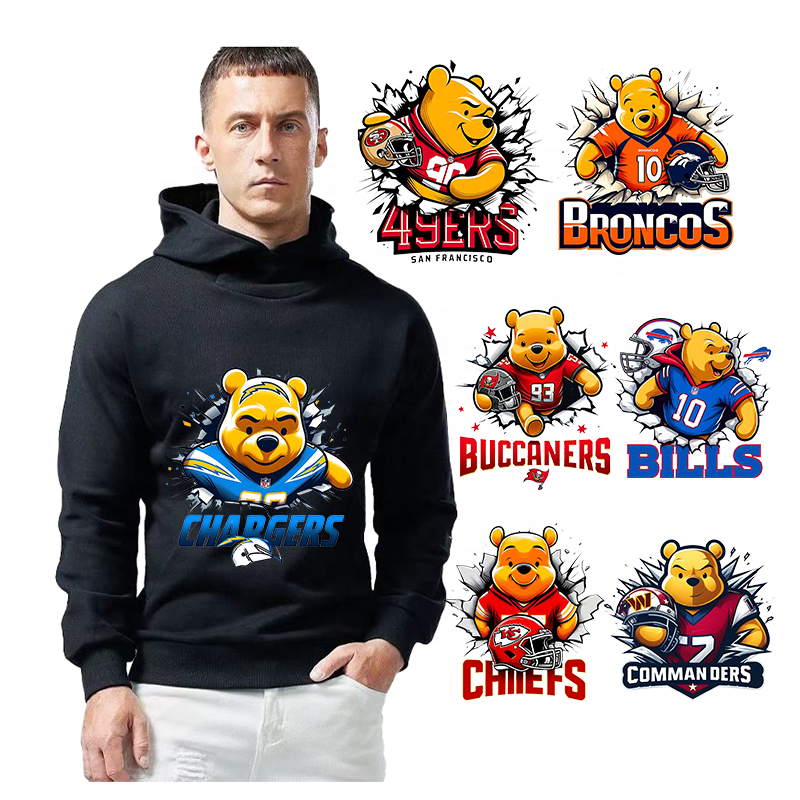 Высокое качество Dtf передача тепла на заказ NFL команды дизайнерские передачи Тепловая печать переводная футболка виниловая наклейка