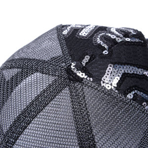 Korean Style <b>Sequined</b> Mesh Baseball Cap Women's Casual Sun Protection Hat Black Polyester Fabric - Product Image 3