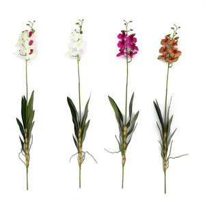 Tige d'<span class=keywords><strong>orchidée</strong></span> <span class=keywords><strong>Dendrobium</strong></span> artificielle réaliste, fausse <span class=keywords><strong>orchidée</strong></span> de Singapour avec feuilles vertes pour la décoration florale de mariage et de la maison - Product Image 5