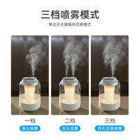 Humidificateur USB intelligent Jihuan modèle J20 rond, grande capacité de 2 litres, double pulvérisation, silencieux, 4-4,5W, 0,223kg, pour la maison, 36dB, pour bureau