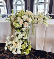 Guirlande de fleurs artificielles pivoine, hortensia et rose pour arche, chemin de table et décoration florale de mariage