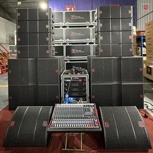 Peralatan suara audio panggung konser pasif kualitas tinggi speaker sistem array dua garis 10 inci ganda