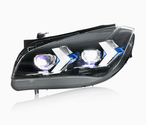 Conjunto de Faros Delanteros para <span class=keywords><strong>BMW</strong></span> <span class=keywords><strong>X1</strong></span> E84 2010-2015, Estilo Flecha, LED <span class=keywords><strong>Blanco</strong></span> y Amarillo, Luz Diurna Conmutable - Product Image 4