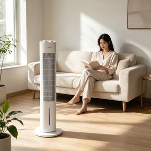 Ventilateur tour rafraîchisseur d'air 60W, moteur sans balais, 3 vitesses/3 flux d'air, commande tactile, minuterie 15H, oscillation large, réservoir amovible 4,5L, classe - Product Image 5