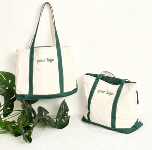 Custom Personalized Plain <b>Long</b> Handle Printed Cotton Canvas Tote Tag With Rope Blank Canvas Shopping Handbag Tote Bag With Logo - Product Image 1