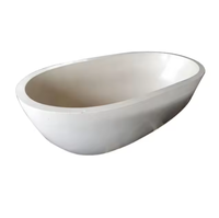 Baignoire autoportante Bali moderne, finition polie, taille personnalisée, utilisation intérieure/extérieure, ovale, écologique, avec accoudoirs, drain et coin de douche pour villa