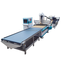 Máquina enrutadora CNC AR1530 de producción de muebles con mesa de descarga de carga automática y software de anidación