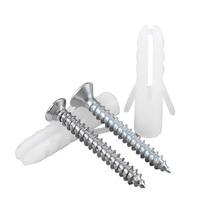 Tornillos de expansión galvanizados laminados en frío de pared de acero inoxidable con tubos de expansión de plástico blanco de gran capacidad de carga métricos - Product Image 1