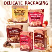 Rouleaux croustillants d'avoine enrobés de chocolat, bonbons, snacks sucrés, biscuits, boîte en vrac, vente en gros, OEM, ODM, marque privée, directement de l'usine, offre spéciale