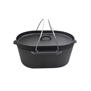 Fournisseur chinois de <span class=keywords><strong>cocotte</strong></span> <span class=keywords><strong>en</strong></span> <span class=keywords><strong>fonte</strong></span> de forme ovale, pré-assaisonnée, avec revêtement huileux, idéale pour le barbecue - Product Image 6