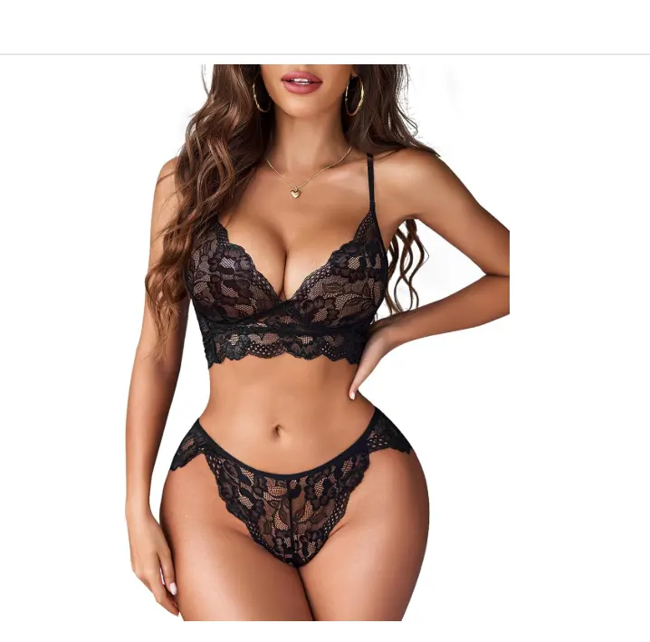 Beste neue Produkte von 2024 stretchy sexy luxuriöse schlare Spitze reife Frauen sexy Dessous Bilder für besondere Nacht