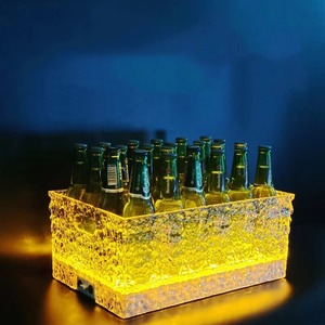 Logo personnalisé boîte <span class=keywords><strong>de</strong></span> <span class=keywords><strong>nuit</strong></span> bar motif <span class=keywords><strong>de</strong></span> glace en plastique transparent Led seau à glace éclairage bière <span class=keywords><strong>champagne</strong></span> seau à glace - Product Image 4