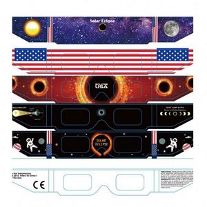 Lunettes d'observation d'éclipse solaire portables personnalisées avec logo, imprimées en sérigraphie (en papier) pour éclipse totale annulaire – Cadeau promotionnel - Product Image 2