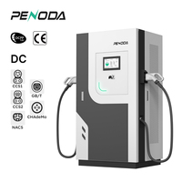 Station de recharge rapide pour véhicules électriques Penoda Commercial 240 kW à double borne DC, OCPP1.6J GB/T CCS1 CCS2 IP55 250A, refroidissement par air forcé, câble de 5 m, neuve