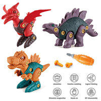 Boîte de tête de dinosaure T-rex, lot de 3 types : Ptérosaure, Spinosaurus, Stégosaure, dinosaure en plastique, jouet éducatif à assembler soi-même, démontable