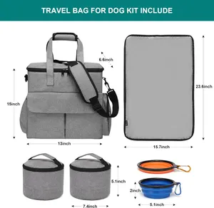 Best Sales Multi-Function Portable Airline Approved Tote Collapsible Pet Dog Food Organizer Storage Travel Bag