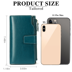 Vintage Long Women's <b>Wallet</b> PU Leather Multi <b>Card</b> Clutch Purse Zipper Coin Holder for Daily Use - Product Image 2