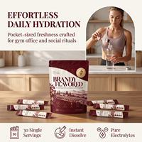 Poudre d'hydratation électrolytique aromatisée au brandy OLLI, sans alcool, 0 sucre, 0 glucides, 5 calories, 30 sachets, 150g, sans alcool