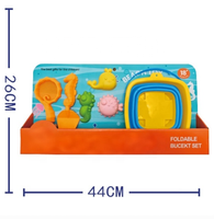 Ensemble de jouets de plage pour enfants RTS, seau en plastique et silicone, outils pour le sable et l'eau, jouets d'été en plein air, vente en gros
