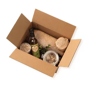 Recycling-Honigsäulenverpackungspapier in kundenspezifischer Größe braunes Honigsäulen-Kissenpapierrolle Honigsäulen-Kraftpapier