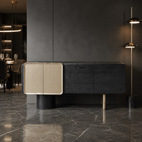 Buffet moderne série Rhine 1,8 m en placage d'orme, armoire de salle à manger de luxe avec peinture métallique, design Fusion, mobilier de maison
