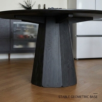 Table à manger ronde en bois massif Wabi Sabi personnalisée, table à manger minimaliste moderne en bois naturel pour la maison, l'hôtel, le restaurant, la salle à manger