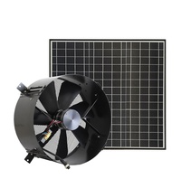 Ventilateur d'évacuation solaire à toit en pente, moteur CC sans balais, montage mural, 14 pouces, 24V, système de climatisation, ventilateur industriel, serre, volaille