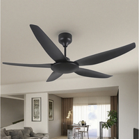 Ventilateur de plafond intelligent Tuya WiFi électrique 56 pouces en métal, Homekit, 5 pales, moteur DC, télécommande, faible bruit, classe B, écoénergétique