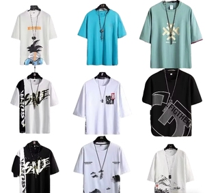 Nouvelle Collection Été 2026 : T-shirt Graphique Oversize pour Homme, Col Rond Manches Courtes <span class=keywords><strong>en</strong></span> Coton pour Tenue Décontractée Quotidienne et Streetwear - Product Image 1