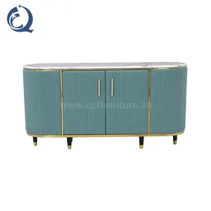 豪华家具橱柜现代设计金色不锈钢控制台桌子木制餐厅橱柜带抽屉