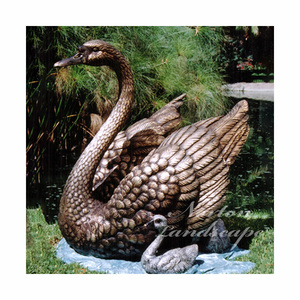 Decorazione del giardino esterno personalizzato in ottone fusione di metallo animale scultura in bronzo statua di cigni in vendita - Product Image 1