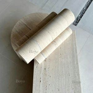 Banco <span class=keywords><strong>de</strong></span> Mármol Travertino Beige Artístico Personalizado <span class=keywords><strong>de</strong></span> Alta Gama para Vestíbulo <span class=keywords><strong>de</strong></span> Hotel - Product Image 3